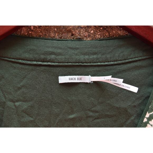 Kimchi Blue Green Floral Wrap Mini Dress – Size L - Picture 4 of 4